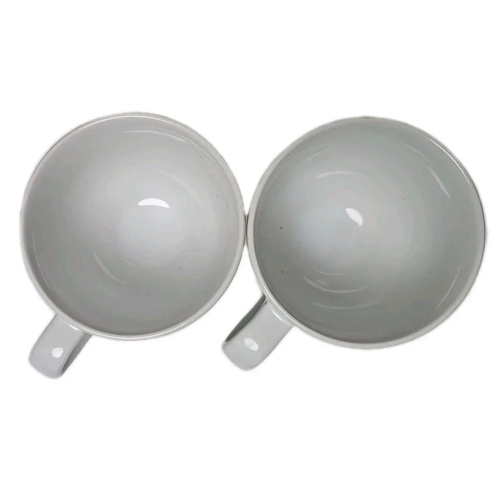 Set of 2 IKEA Bullra Coffee Mugs #15199 16 oz Turquoise & Rust